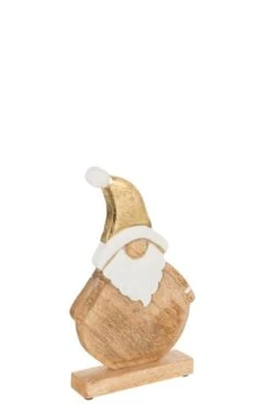 Kerstman Mangohout Naturel/goud Small