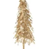 Kerstboom Op Voet Blaadjes Metaal Goud Large