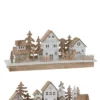 Deco Winter Led Huizen Hout Naturel/wit Large Assortiment Van 2