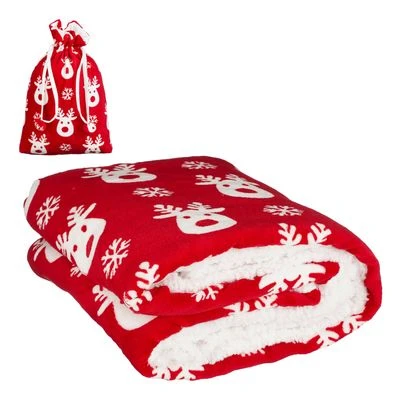 Plaid Hert Sneeuwvlok In Tas Rood 1 Plaid Hert Sneeuwvlok In Tas Rood